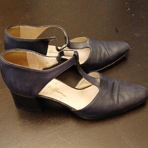 Vintage Navy Leather Heels